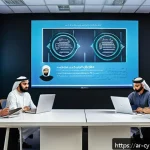 사이버 보안 인식 프로그램의 구체적 목표 설정 방법 - A modern Middle Eastern office setting with diverse Arabic-speaking professionals engaged in a cyber...